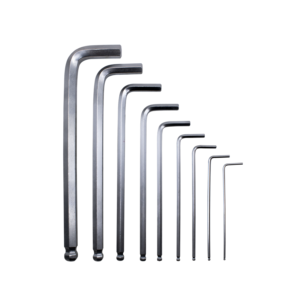 JUEGO DE LLAVES ALLEN CON PUNTA BOLA 1.5 X 10 MM 
(X 9 PZS.)