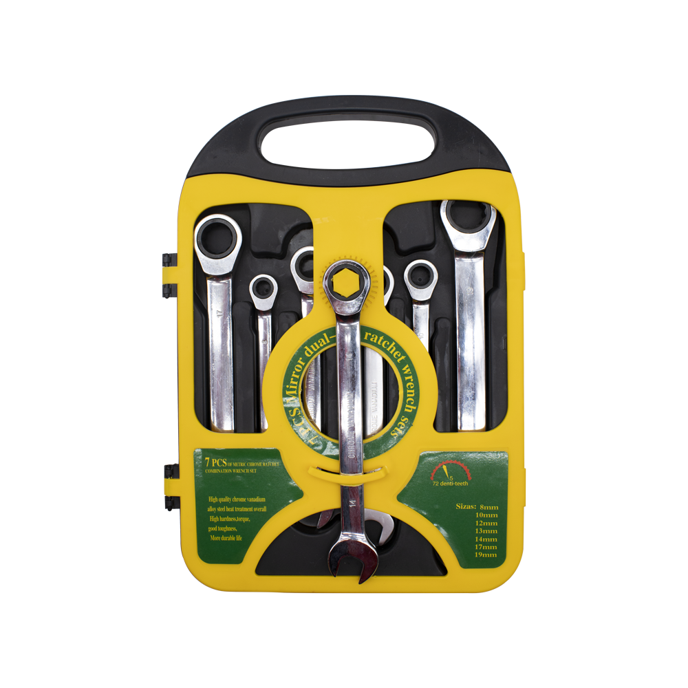 JUEGO DE LLAVES MIXTAS CON CORONA RATCHET 8-19MM (X7 PZS.)