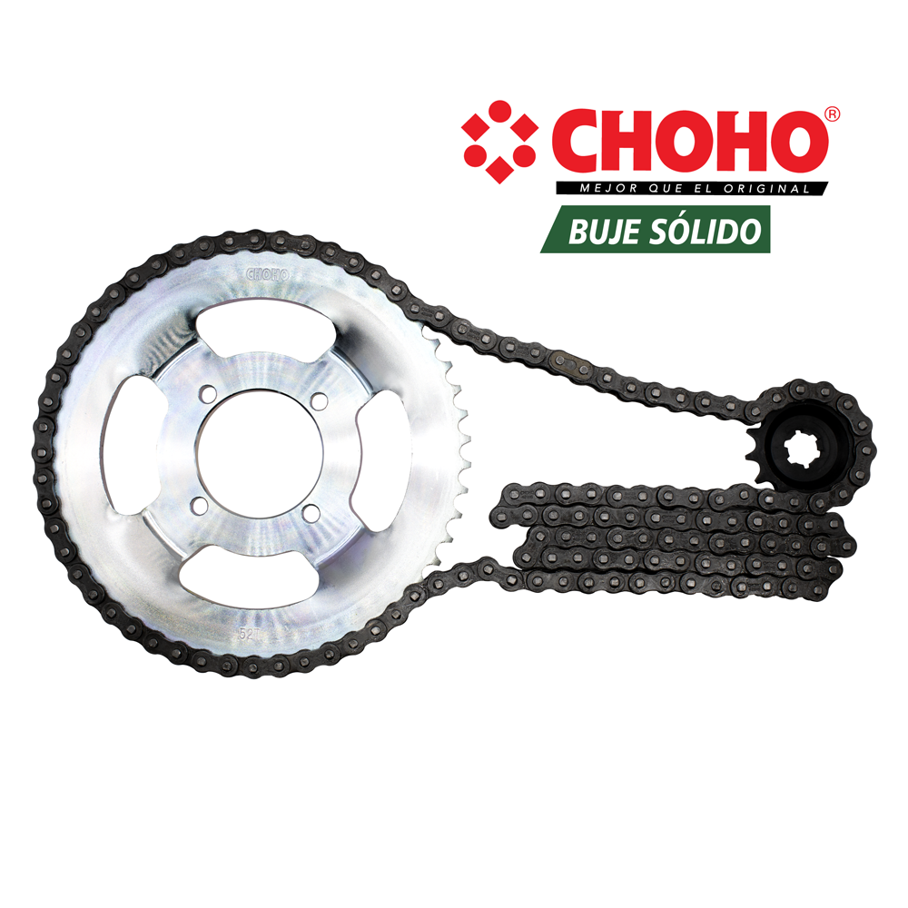 KIT CHOHO BUJE SÓLIDO AG100 52T/14T-428HS-132L