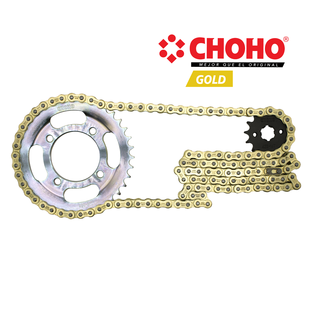 KIT CHOHO CGL 125 (PLATO) 37T/14T 428H-120L GOLD