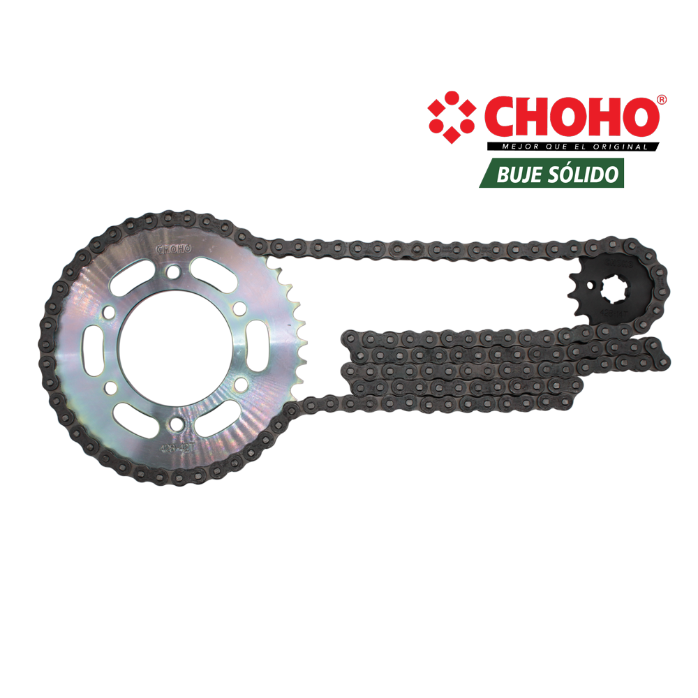 KIT CHOHO BUJE SOLIDO FZ 16, FAZER 150, fz 2.0  42T/14T-428Hs-132L