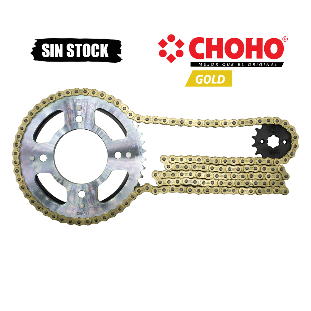 KIT CHOHO GL 125 CHINAS, RTM 125/150 38T/15T-428H-120L GOLD